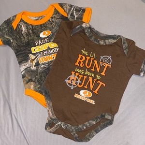 Set of 2 camouflage hunting onesies